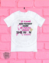 Load image into Gallery viewer, She Won! Cancer Free Tee