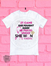 Load image into Gallery viewer, She Won! Cancer Free Tee