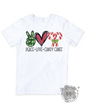 Load image into Gallery viewer, Peace Love Candy Canes Tee/Set